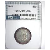 1821 Quarter MS66+ PL LISTS $100000