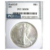 1991 Silver Eagle MS70 LISTS $1550