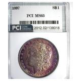 1897 Morgan PCI MS65 Golden Purple