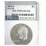 1972-S Silver Ike PR70 DCAM LISTS $425