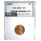 1939-S Cent MS67 RD LISTS $140