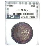 1885 Morgan PCI MS65+ Purple Toning