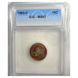 1963-D Dime ICG MS67 LISTS $125