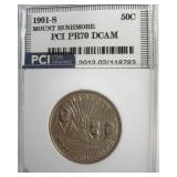 1991-S 50c Mount Rushmore PCI PR70 DCAM