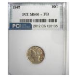 1942 Dime MS66+ FB LISTS $150
