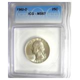 1962-D Quarter ICG MS67 LIST $3000