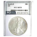 1992 Silver Eagle MS70 LISTS $1350