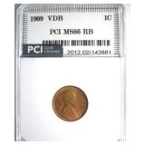 1909 VDB Cent MS66 RB LISTS $250