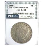 1888-O Hot Lips Morgan PCI XF40 Dbl Die Obv