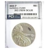 2016-P S$1 National Parks PR70 DCAM LISTS $100
