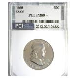 1962 Franklin PR69+ DCAM LISTS $3850 IN 69 DC