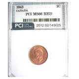 1943 Cent PCI MS66 RD Canada