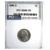 1990-D Nickel MS68 FS LISTS $2850 IN 67 FS