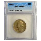 1960 FS-901 TB Rev Quarter ICG MS65 Golden Toning