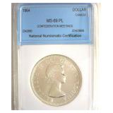1964 Dollar NNC MS69 PL Confederation Meetings