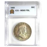 1955 Franklin ICG MS65 FBL Great Toning