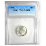 1964 Dime ICG PR69 DCAM