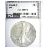 1992 Silver Eagle MS70 LISTS $1350