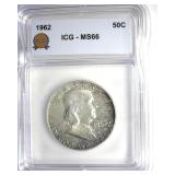 1962 Franklin ICG MS66 LISTS $400