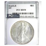 1987 Silver Eagle MS70 LISTS $1000