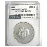 1998 Silver Plated Dollar PCI PR69 DCAM Zambia
