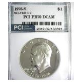 1976-S Silver T1 Ike PR70 DCAM LISTS $950