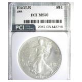 1992 Silver Eagle MS70 LISTS $1350