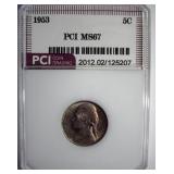 1953 Nickel MS67 LISTS $1000