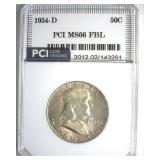 1954-D Franklin MS66 FBL LISTS $475