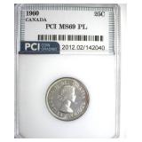 1960 25 Cents PCI MS69 PL Canada