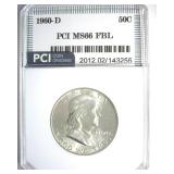 1960-D Franklin MS66 FBL LISTS $1800
