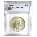 1959-D Franklin ICG MS66 FBL LISTS $400