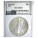 1992 Silver Eagle MS70 LISTS $1350
