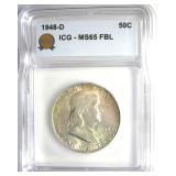 1948-D Franklin ICG MS65 FBL LISTS $125
