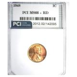 1948 Cent MS66+ RD LISTS $425
