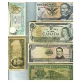 11 Vintage Bank Notes Mexico Canada Italy Spain