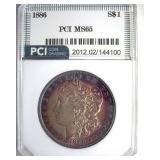 1886 Morgan PCI MS65 Golden Purple