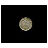 1853 Arrows Dime About UNC+