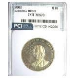 2001 $10 PCI MS70 Bush Liberia