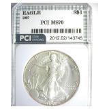 1987 Silver Eagle MS70 LISTS $1000