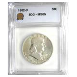 1962-D Franklin ICG MS65