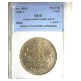 AH1187//8 Piastre NNC MS60 Osman III