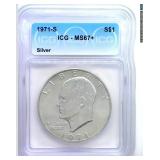 1971-S Silver Ike ICG MS67+ LISTS $3150