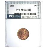 1933 Cent MS66 RD LISTS $400