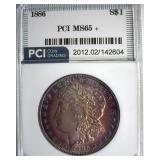 1886 Morgan PCI MS65+ Golden Purple