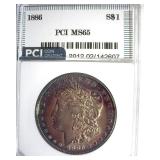 1886 Morgan PCI MS65 Terrific Toning
