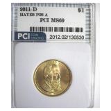 2011-D Pos A $1 Hayes PCI MS69