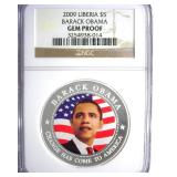 2009 $5 NGC Gem Proof Liberia Barack Obama