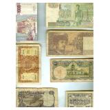 13 Vintage Bank Notes Kuwait Thailand Italy