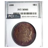 1886 Morgan PCI MS65 Outstanding Color